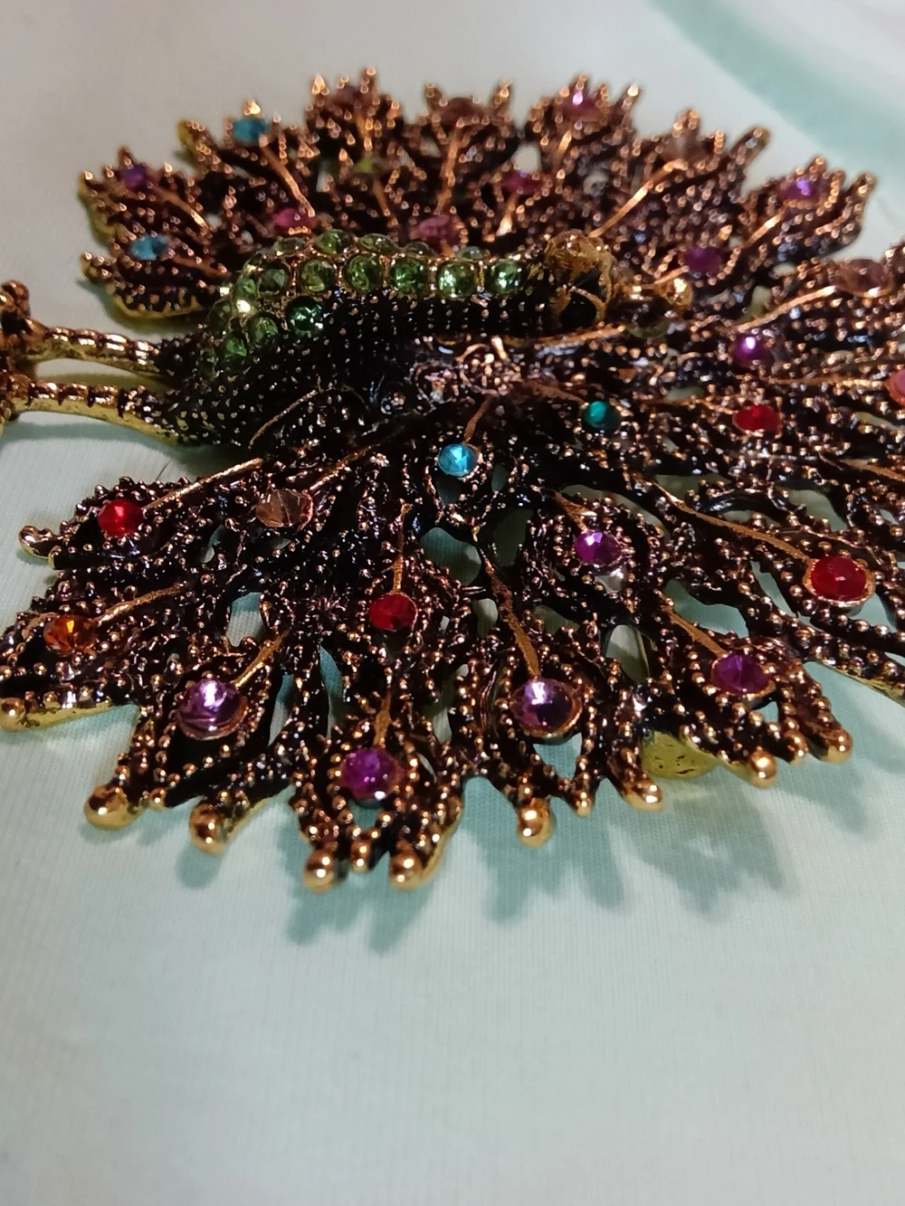 Multicolor Crystal Peacock Brooch - Women Jewelry